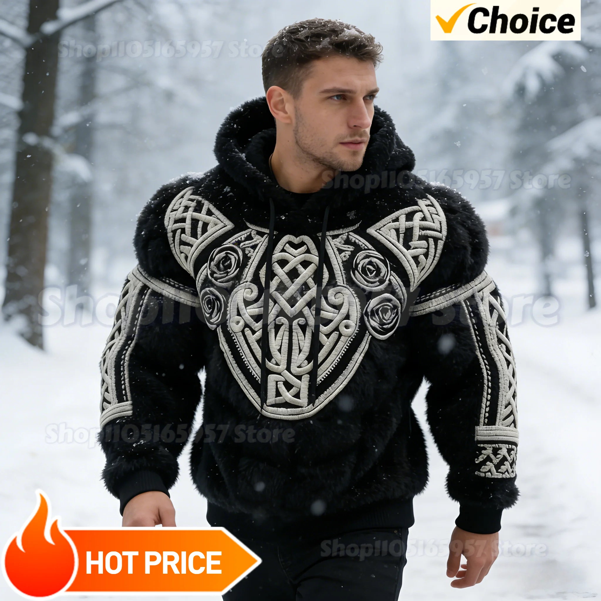

2026 Hot Warm Fashionable Design Hooded Long Sleeve 3D Printed Sweatshirt for Men Casual Sporty Polyester Fiber Autumn Wear
