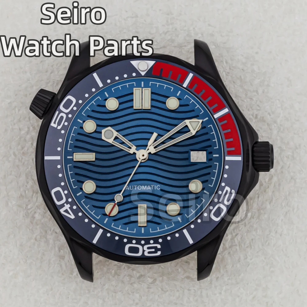 

41mm Black Watch Case Bracelet for Seamaster NH35 NH36 movement 31mm Dial Hand Stainless Steel 100m Waterproof Watch Accessories