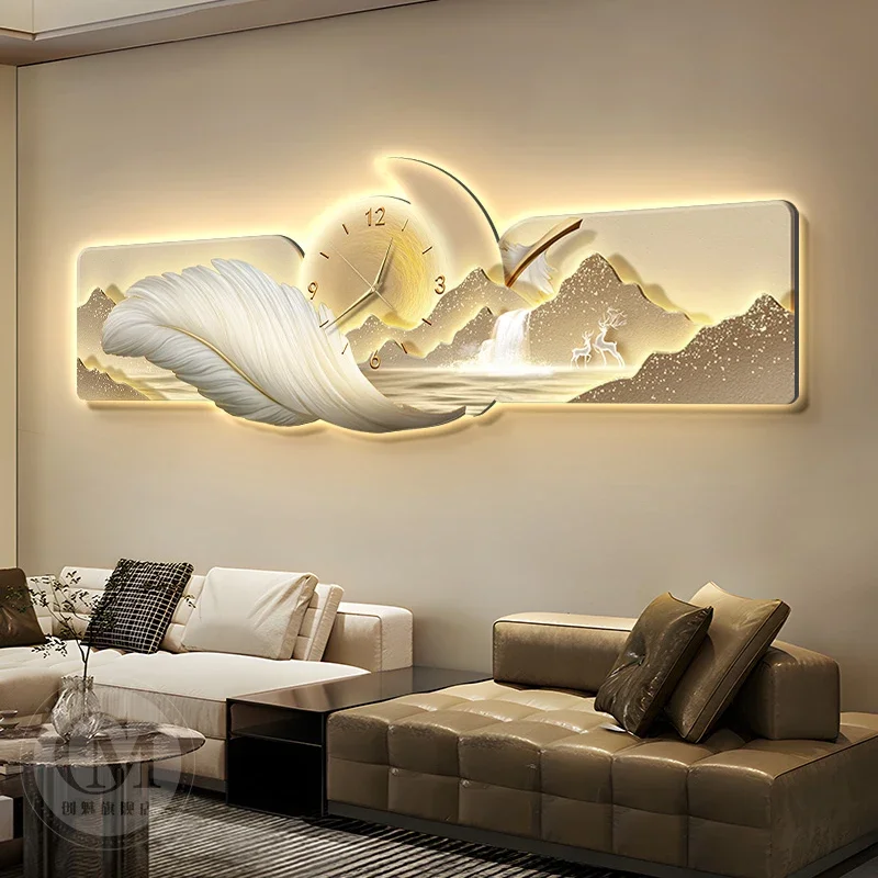 Art Mural Wall Clocks Luxury Restaurant Nordic Fashion Silent Wall Watch Modern Creative Wooden Reloj Pared Home Decoration