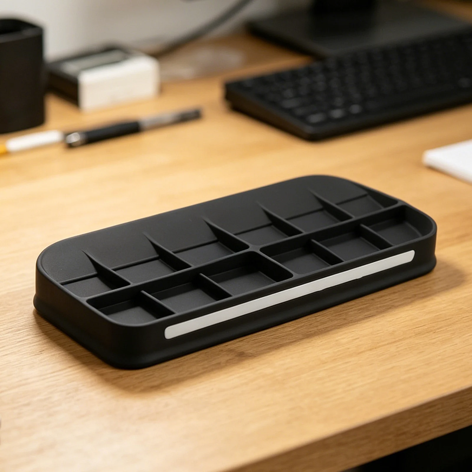 

For Car Interior Organization Center Console Box Black Silicone Material Non-deformable Tool-free Installation