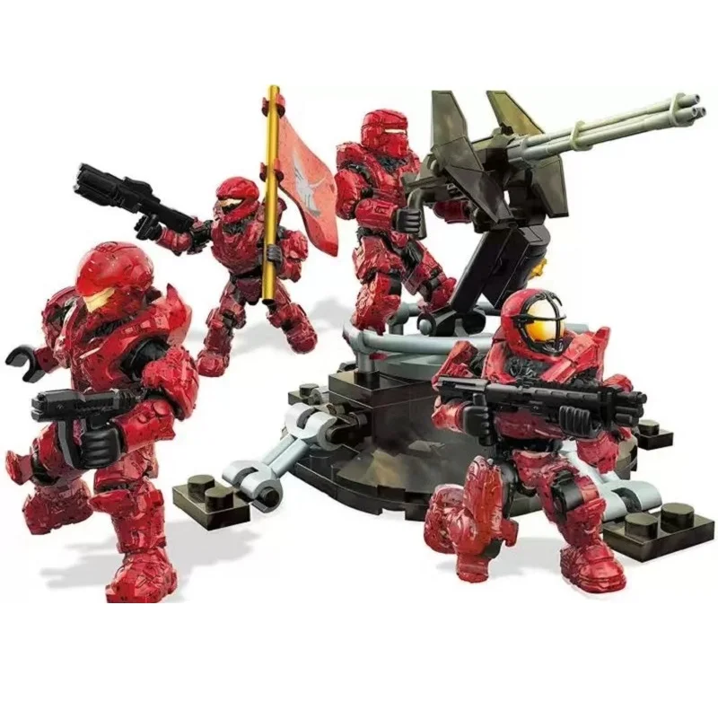 Mega Bloks  Halo Unsc Fireteam Taurus Warriors Building Blocks Children Collector\'s Edition Construction Figure Toy Gifts