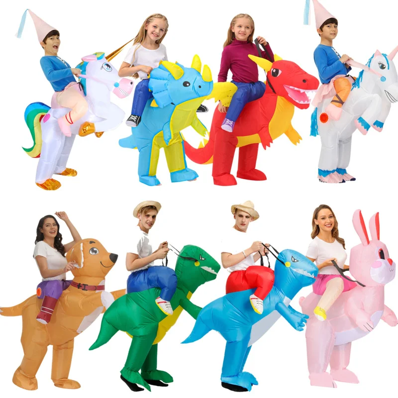 Disfraz inflable de dinosaurio de Anime, disfraz de mascota alienígena para fiesta, Disfraz, Disfraces de Halloween para mujeres y niños, vestido R