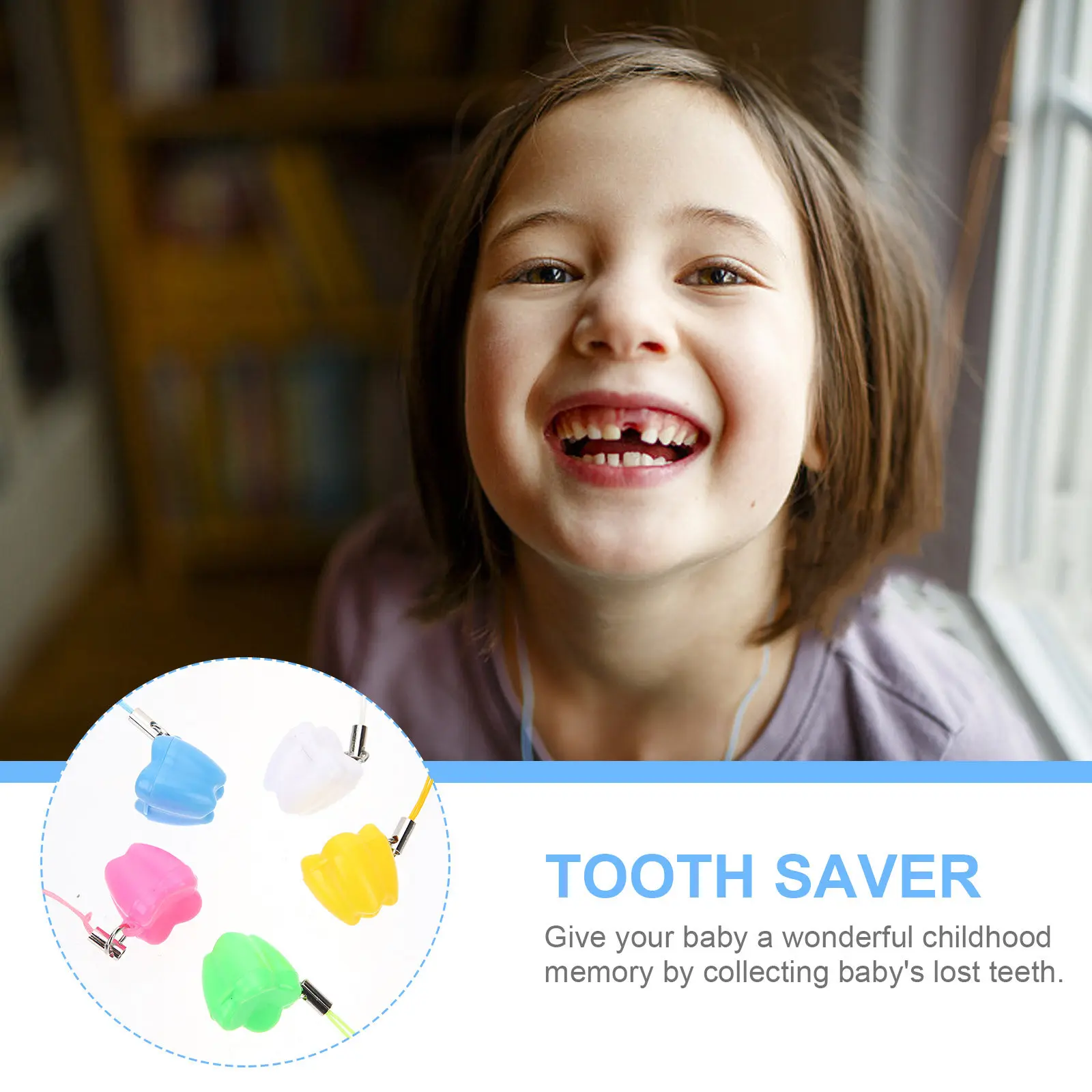 30Pcs Kid Tooth Saver Box Lovely Portable Tooth Holders Milk Teeth Necklace Hanging Reusable Teeth Keeper for Baby Growth Memory
