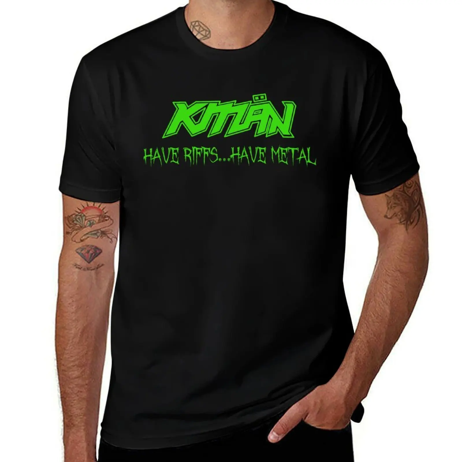 KMAN - Have Riffs - Green - CLEAR T-Shirt Plus Size Loose Short Sleeve Top