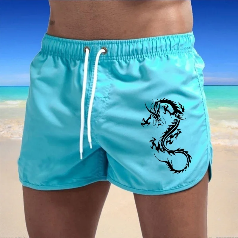

Quick Drying Ventilate Drawstring Men's Swimming Shorts Beach Trunks Summer Homme Surf Gym Pants Fashion Casual Daily Sports