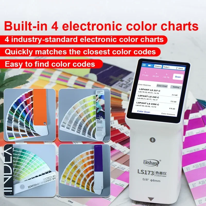 مقياس الألوان مقياس الألوان LS173 D/8 °   مقياس الألوان المحمول الاحترافي مع محلل ألوان شاشات اللمس لطلاء السيارات