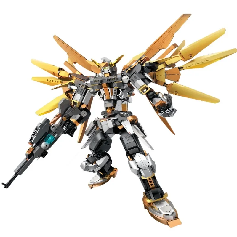 

New Chinese Style Holy Wing Angel Mecha Transformation Robot Building Blocks Boys Holiday Gift Children Adult Toy Ornaments