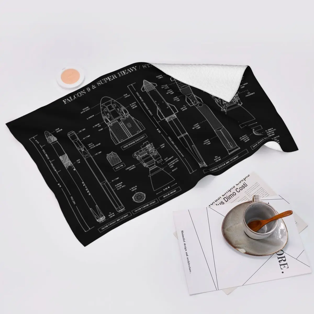 Personalizado SPACEX Falcon 9 y nave espacial súper pesada (3) toalla de cara suave toallas de algodón de baño de piscina de secado rápido transpirables