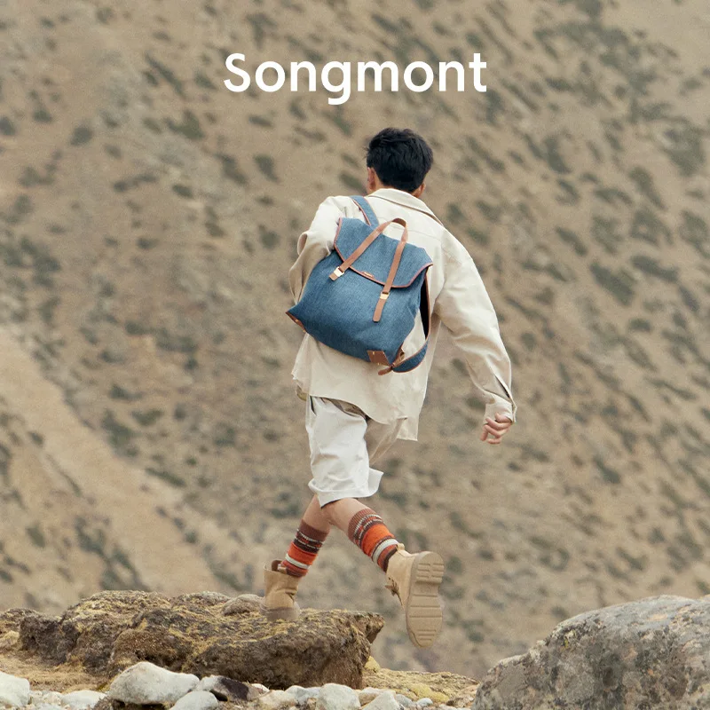 حقيبة ساعي قماشية من Songmont، حقيبة ظهر للجنسين من سلسلة Mountain للعمل والسفر