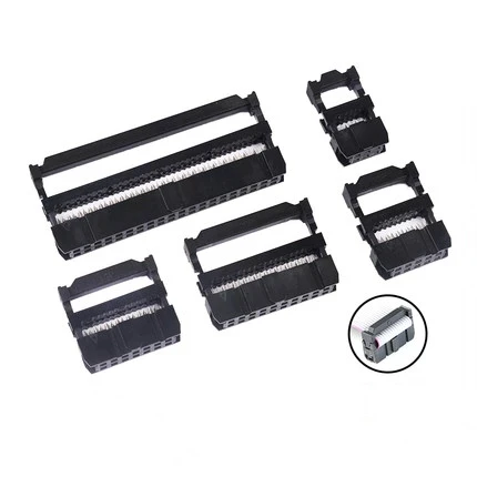 10Pcs IDC Socket 2.54 MM Pitch 6 8 10 12 14 16 18 20 24 26 30 34 40 44 50 60 64 Pin Female 1.27MM Ribbon Cable Connector Crimp