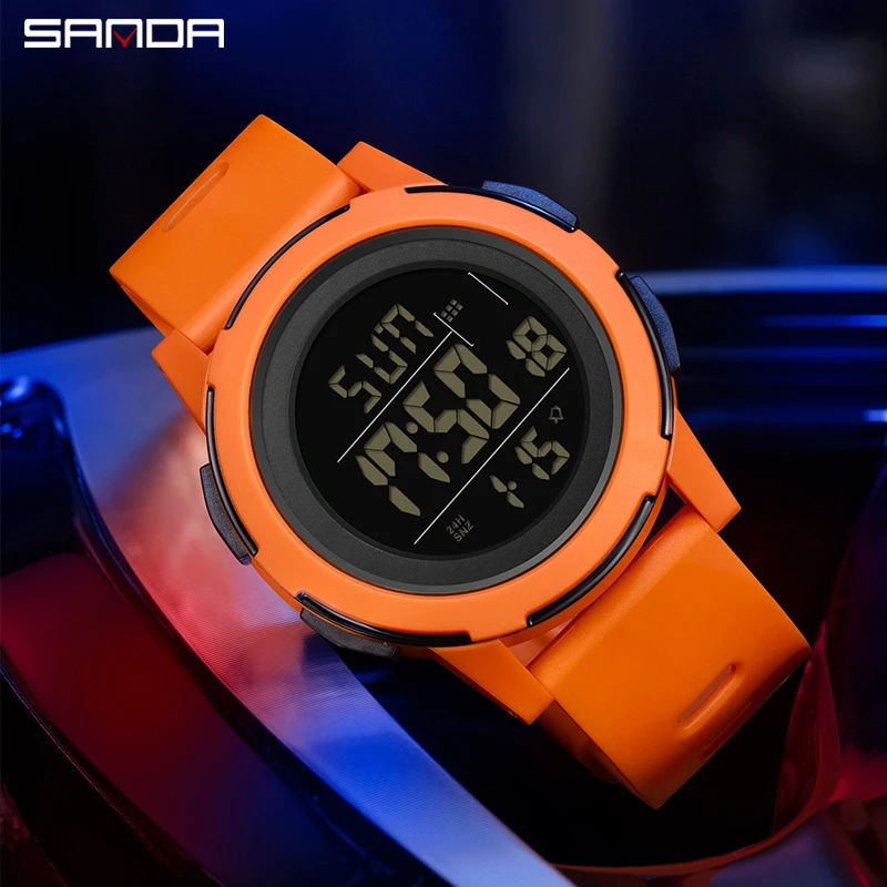 SANDA Digital Watch Men Military Army Sport Wristwatch Top Brand Luxury LED Stopwatch Waterproof Male Electronic Clock Gift 2188