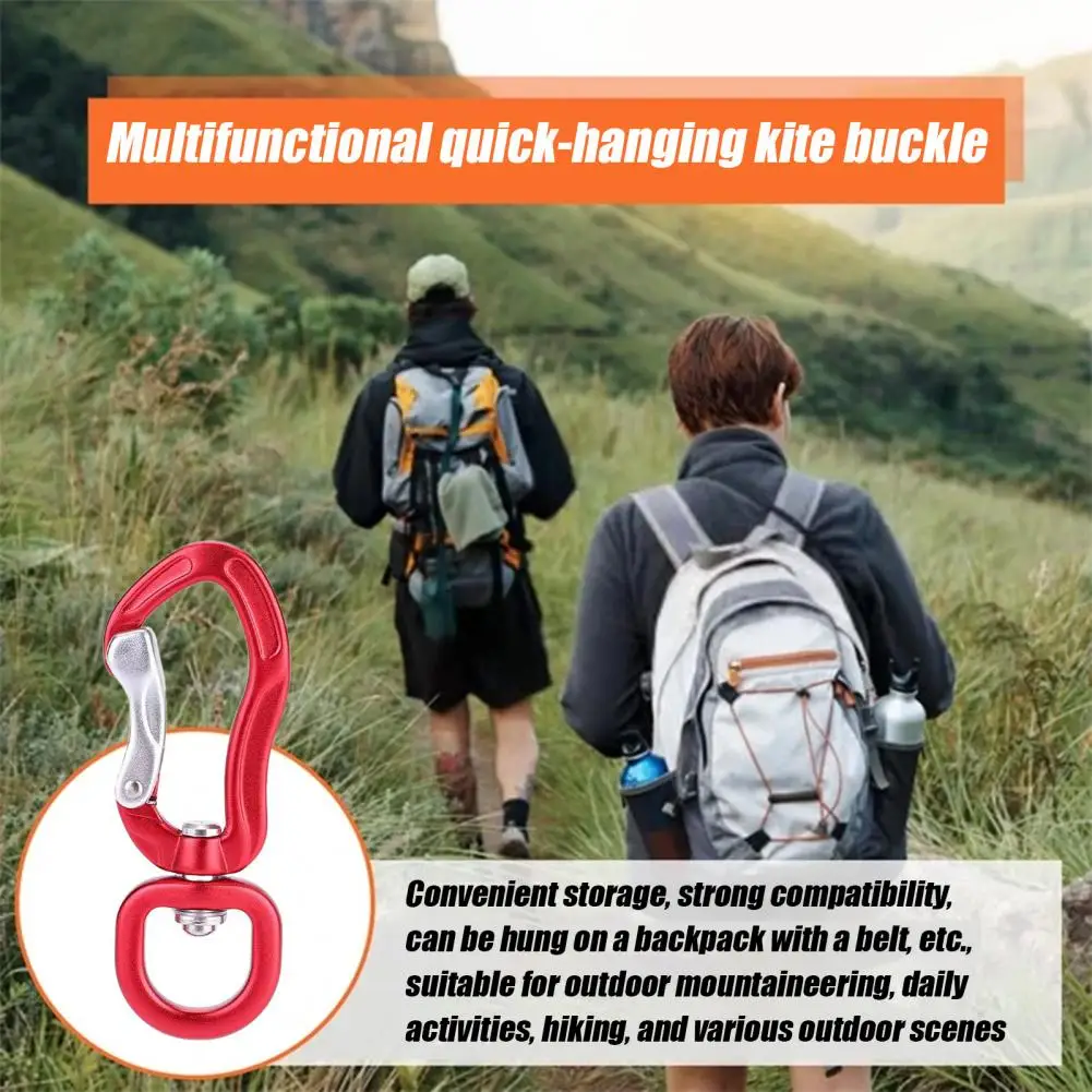 Outdoor Carabiner Safety Hanging Buckle Hook 360-Degree Swivel Rotating Self Auto Locking Carabiner Aluminum Alloy Carabiner Cli