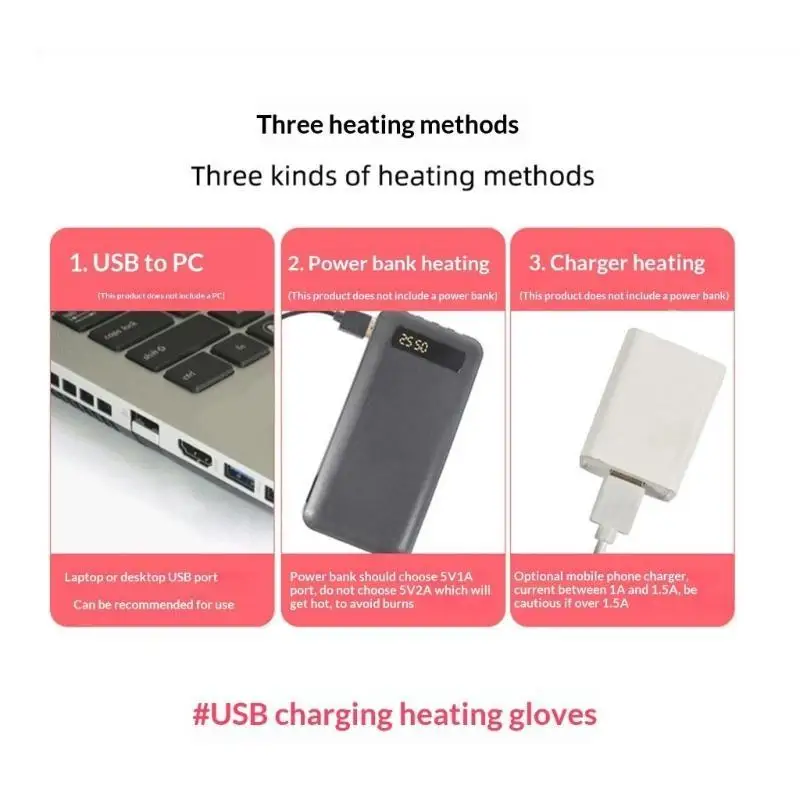 

652F Heated Gloves for Men and Women, Winter Full Finger Hands Warmers Electric Heated Gloves Skiing Cycling Golf Hiking