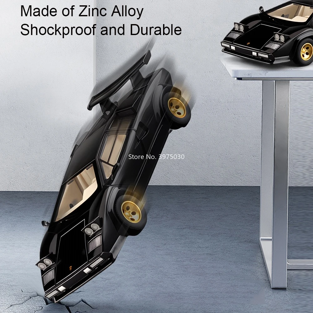 1:24 ランボルギーニ カウンタック LP500S モデルカー おもちゃ 合金ダイキャスト ドア開閉 スーパーカー プルバック式 ミニチュア車両 子供向け ベストギフト