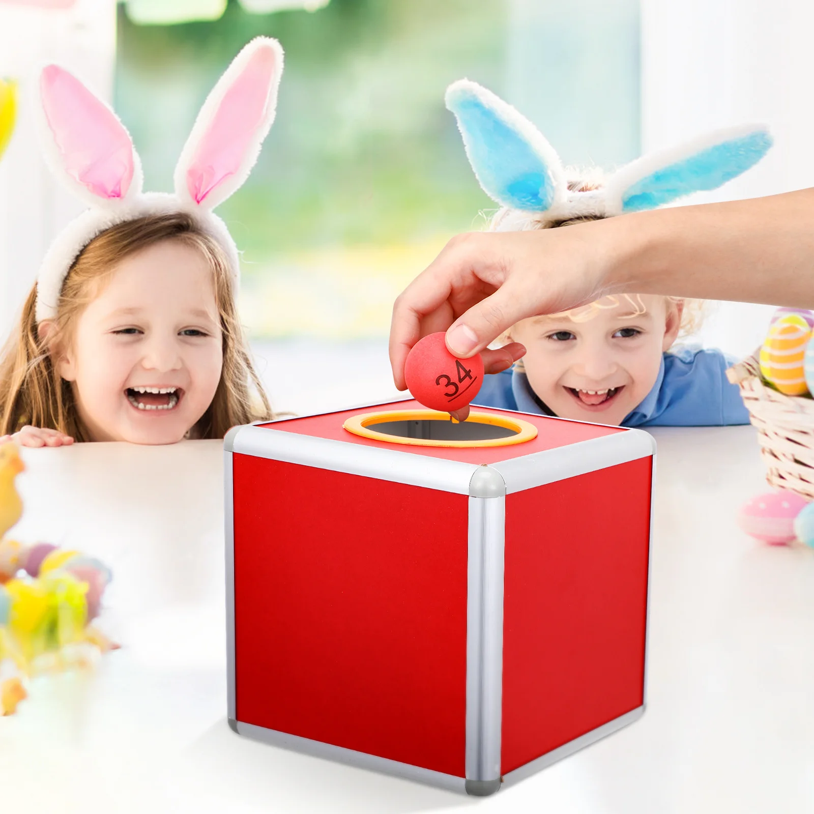 

Aluminum Alloy Lottery Box Transparent 20Cm Raffle Ticket Holder Clear Raffle Drum for Party Game Draw Ball Container