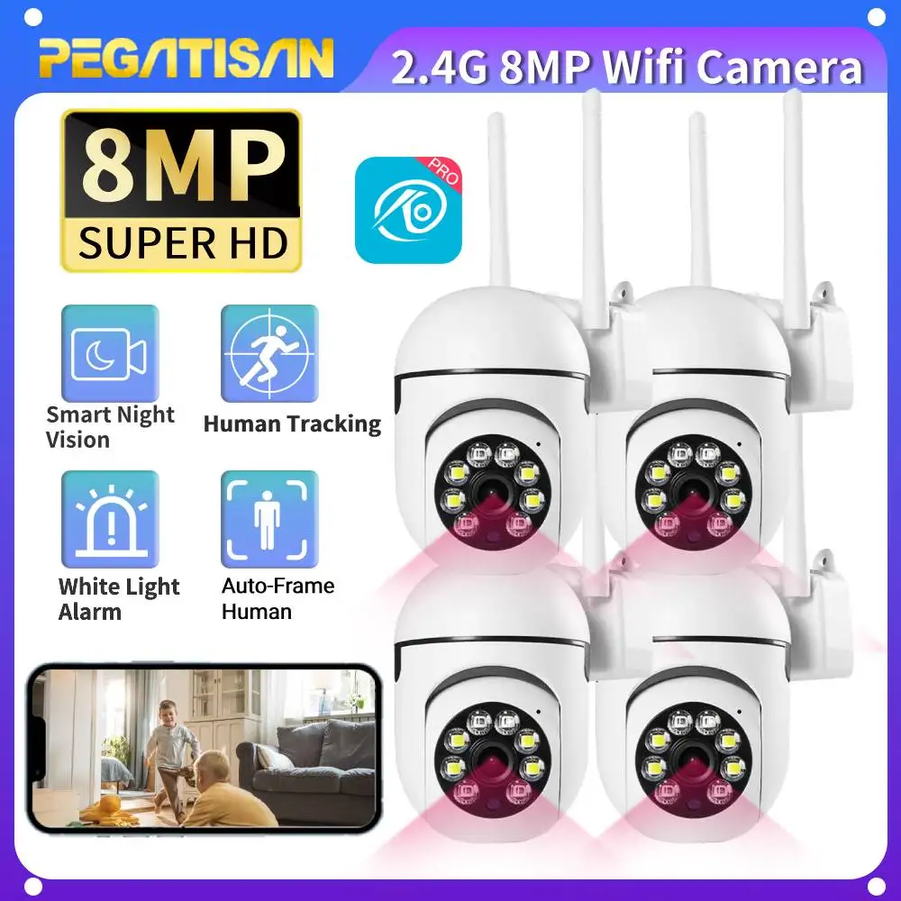 

2.4G 8MP IP Indoor Security Protection Cameras Wifi Video Surveillance Monitor 5.0X Zoom Home Wireless Track Alarm O-Kam pro