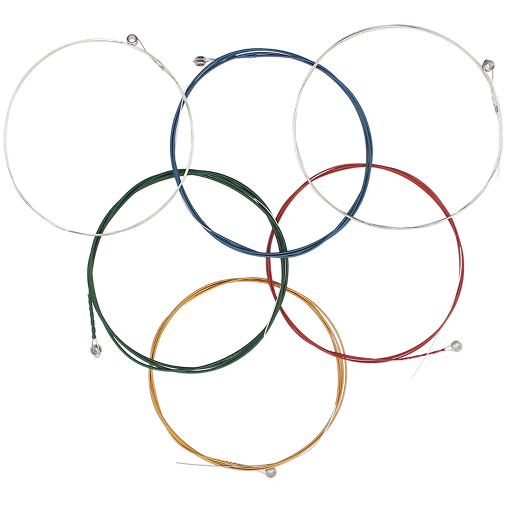 

1 set Acoustic Brass Alloy Colorful Set Folk Guitar Strings Acoustic Guitar Durable Metal Replacement Parts Accessories