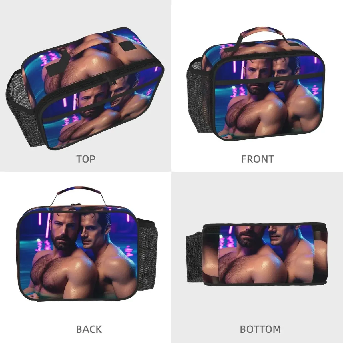 Ben Affleck And Henry Cavill Insulated Lunch Bag for Kids School Cooler Thermal Food Box Tote Leakproof Lunch Boxes Container