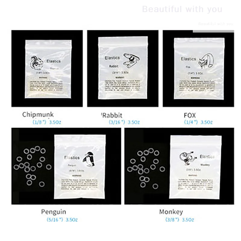 Hot Koop 100 st/1 zak Tandheelkundige rubberen band Orthodontische Elastiekjes Latex Bretels