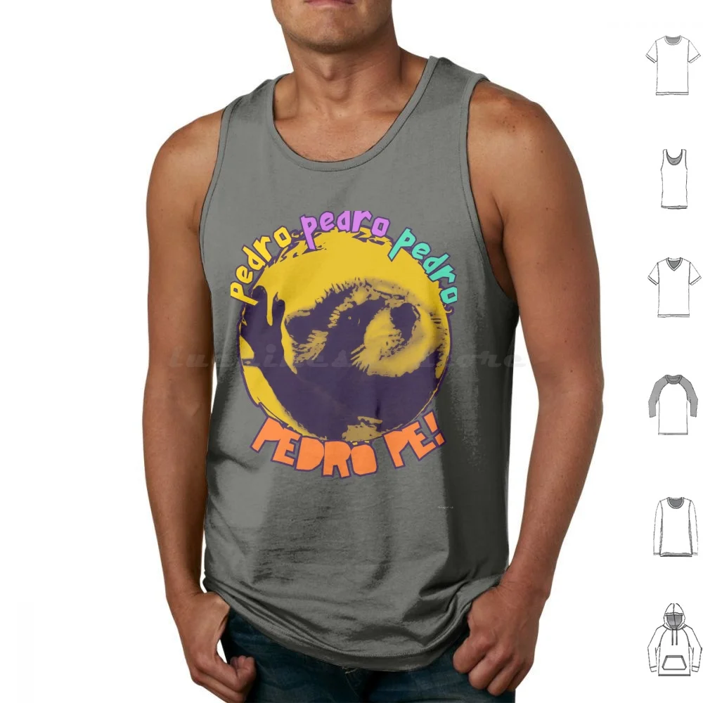Pedro Dancing Rave Raccoon Tank Tops Print Cotton Pedro Pedro Pe Racoon Raccoon Cute Meme Rave Rave Racoon Viral Jaxomy