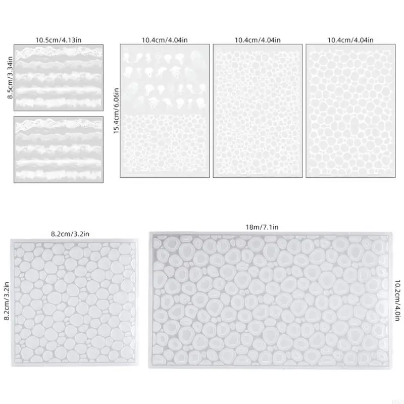 R66A 7PCS/Set Water Ripple Design Mold Ocean theo chủ đề Crafting Mold khuôn silicon đa năng để chế tạo trang sức