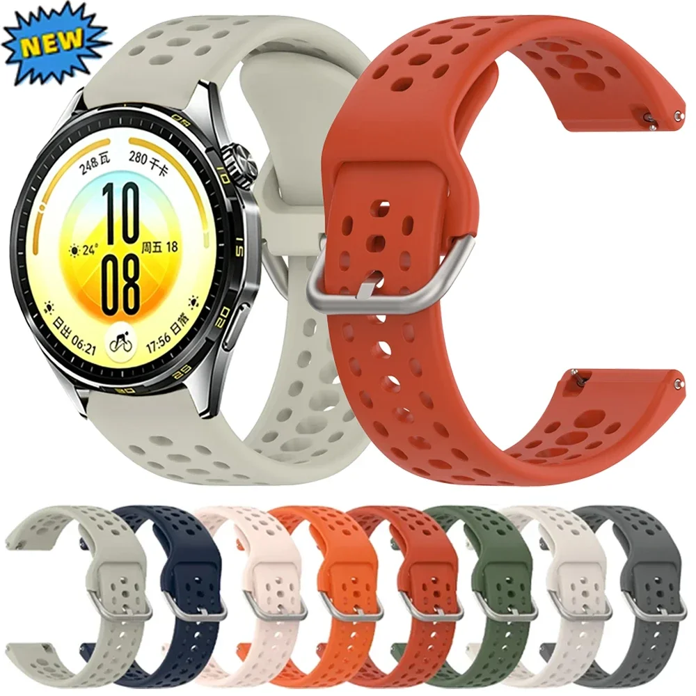 22mm Official Sports Silicone Strap for Huawei Watch GT7-6-5-4 46mm Comfortable Bracelet for Huawei Watch GT7/6/5 Pro 46mm Band