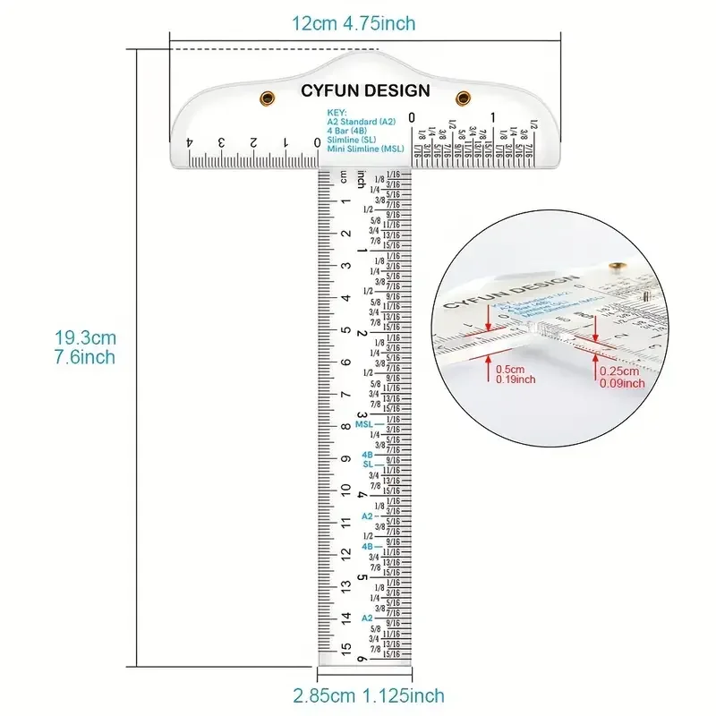 Transparent acrylic T-rule for crafting, a must have T-rule to make things clear on paper cards