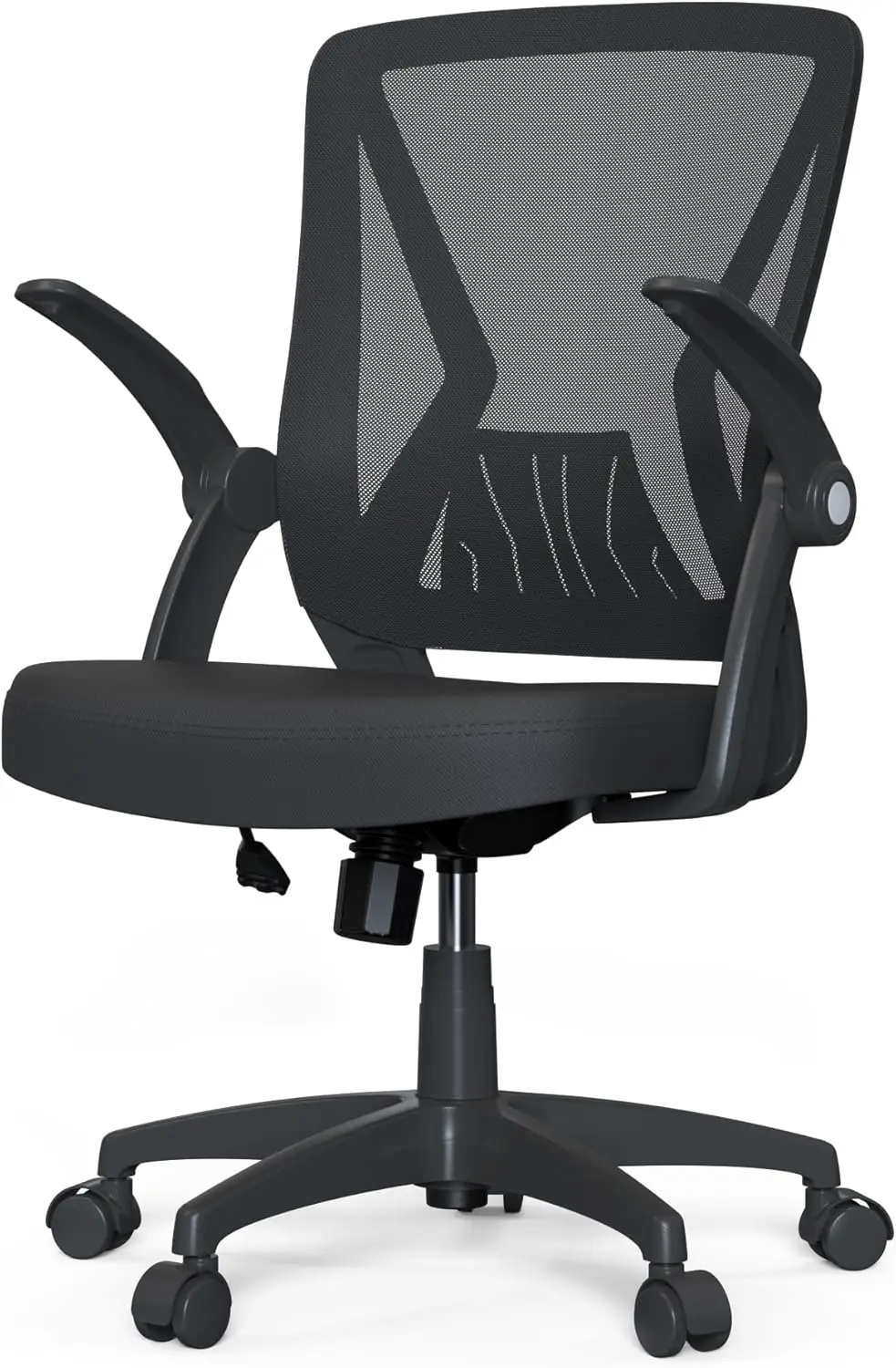

Mesh Ergonomic Swivel Bla Comfy Home Desk Office Chair Flip Up Arms With Lumbar Support Adjustable Height