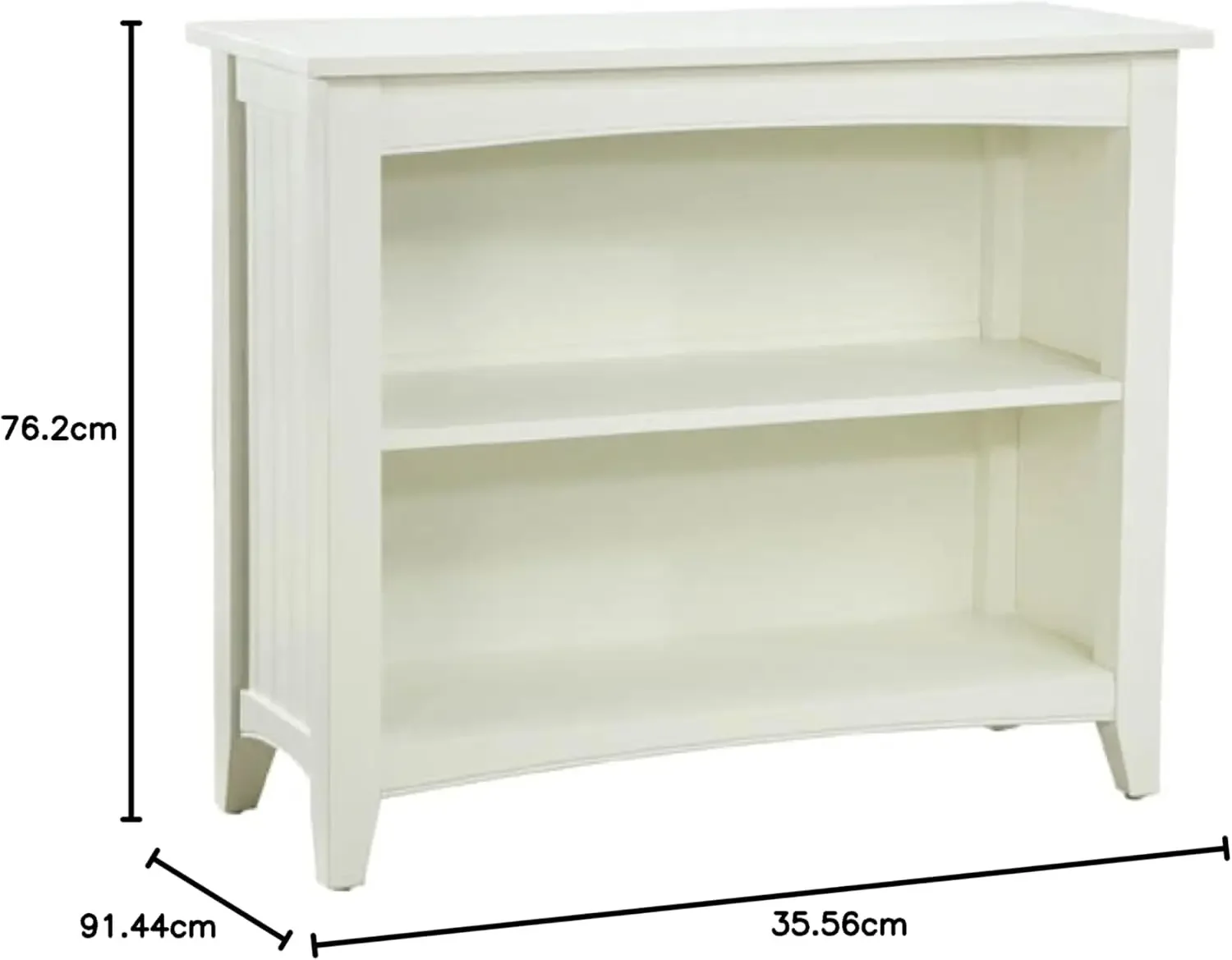 Shaker Cottage, librería marfil, dos estantes