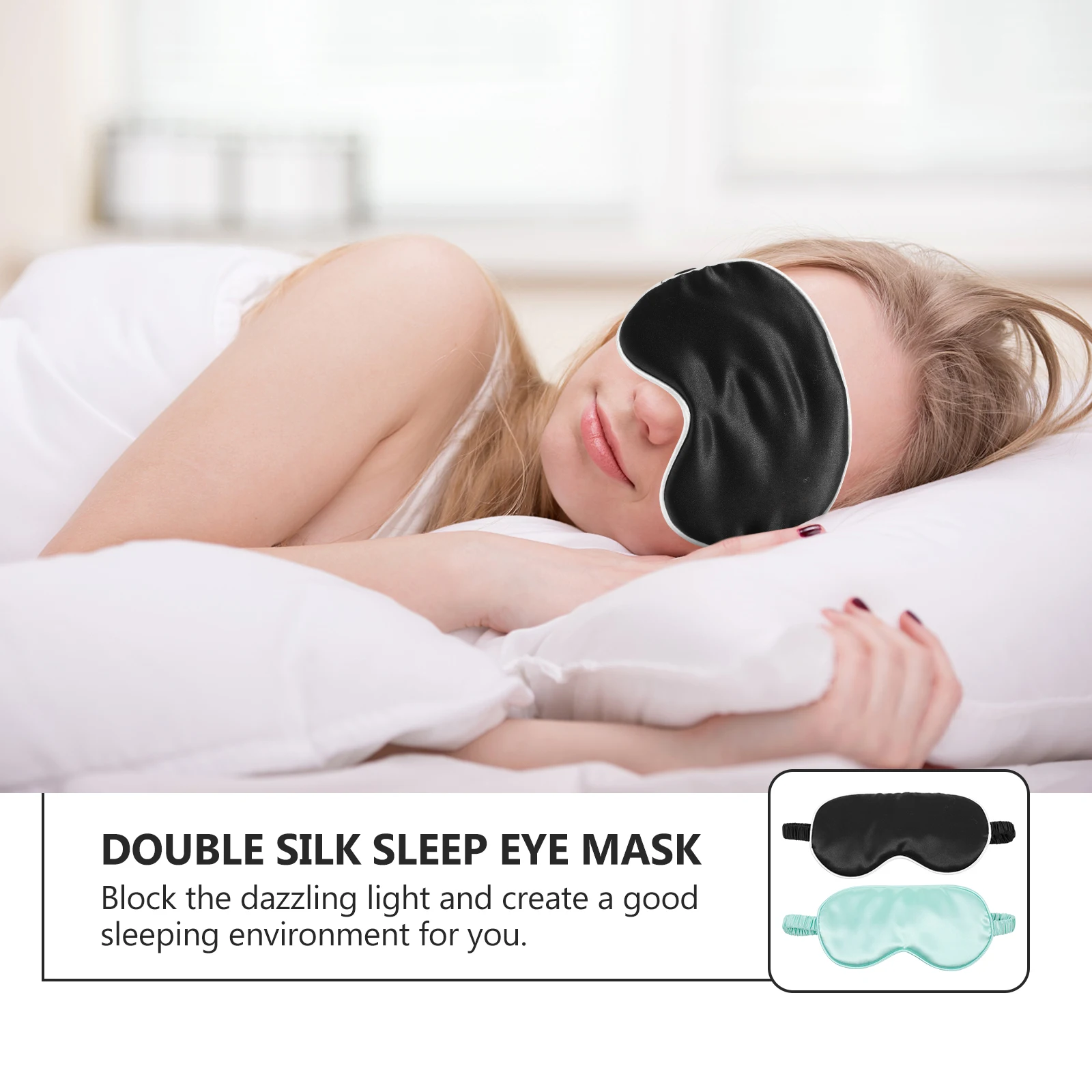

2 Pcs Breathable Blindfold Sleeping Eye Masks Shading Patches Comfortable Blindfolds Supple Practical Silk
