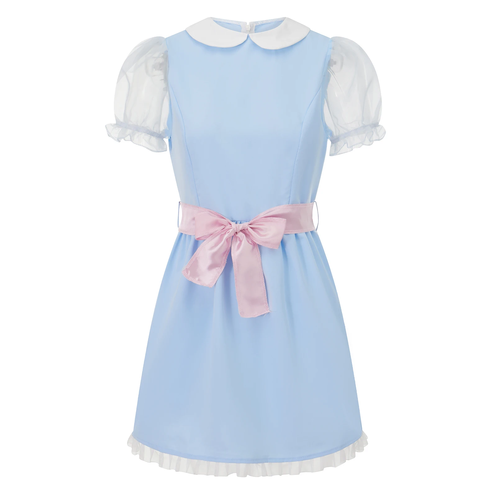 Halloween Creepy Grady Twins Costume for Women Blue Babydoll Dress Cosplay Costume Halloween Fancy Dress Y2k Streetwear