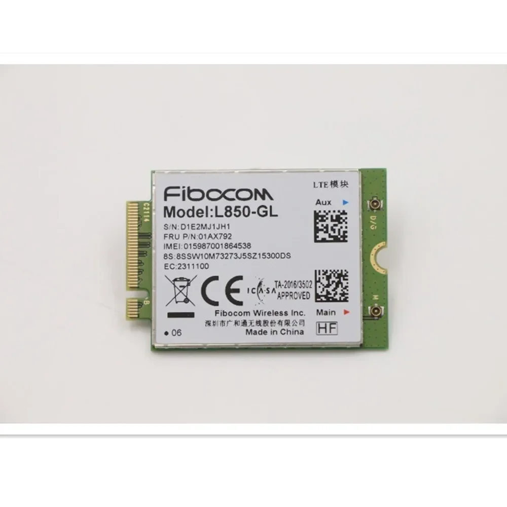 

Fibocom L850-GL M.2 Card 4G LTE Module for Lenovo T14 Gen 1 Laptop 01AX792