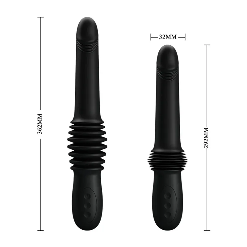 New Fully Automatic 70mm Long Telescopic Thrust Dildo Vibrator Realistic Cock G Spot Masturbator Deep Anal Sex Toys For Women