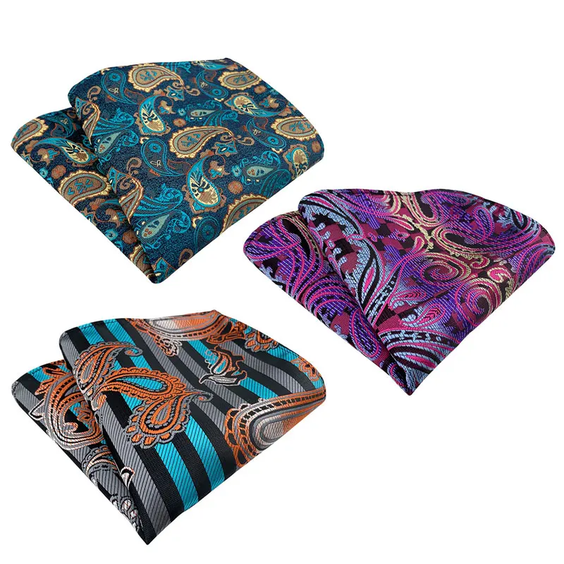 منديل رجالي مربع الجيب أنيق بأنماط كلاسيكية لحفلات الزفاف الرسمية