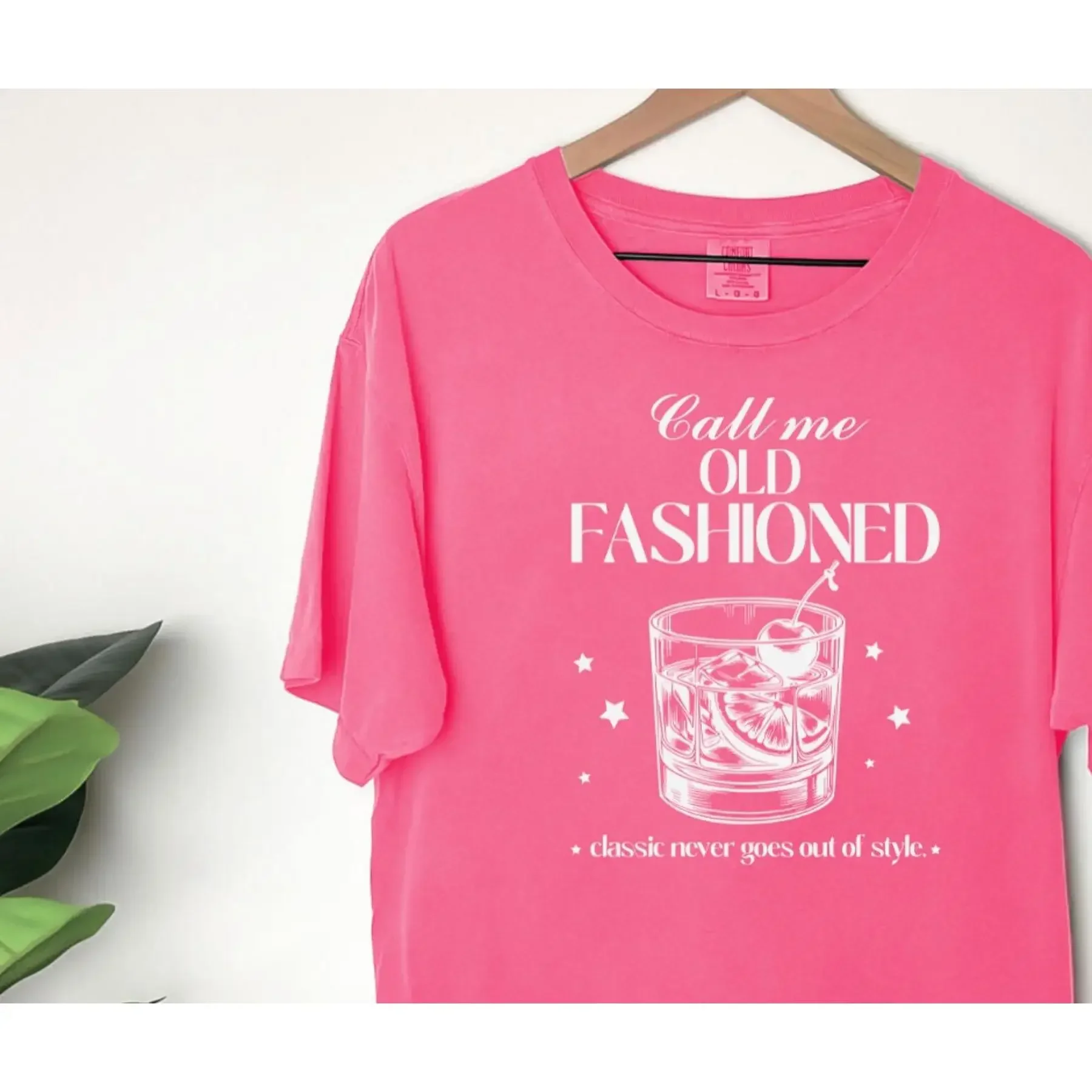 T Shirt Old Fashioned Girly Coquette Matching Cocktail 21st Birthday Bachelorette 50 Boxy Soft 259