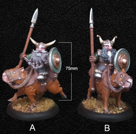 75mm Resin Model Kits Dwarf Rider Donkey Warrior Figurine Unpainted No Color RW-1029