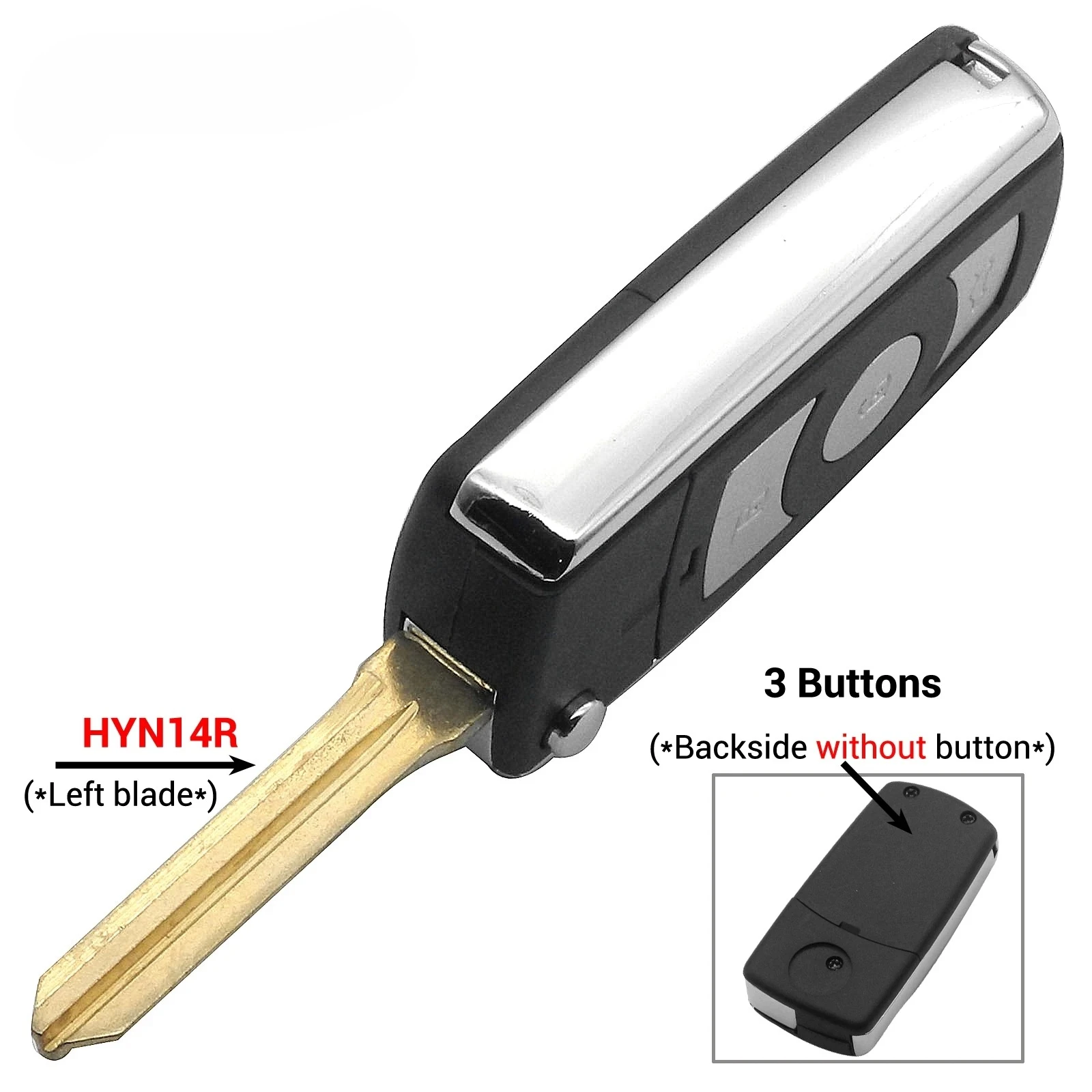 Casing Kunci Mobil Lipat Modifikasi 3/4 Tombol untuk Kia Hyundai Elantra Sonata Genesis Santa Fe Accent Coupe Tucson