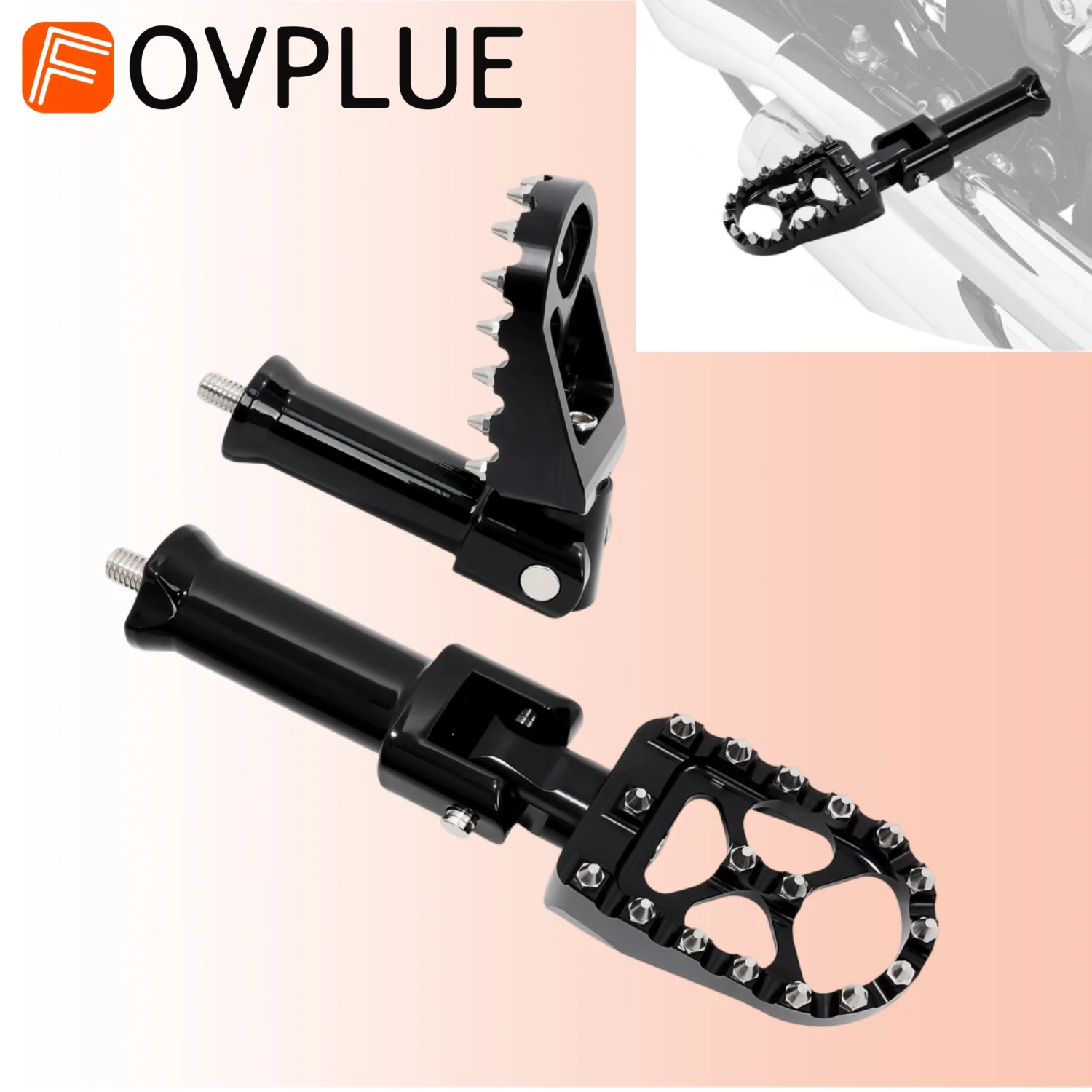 Motorcycle Passenger Footpeg Support Mount Kit accessories Footrest Pedals For Harley Softail Fat Boy Low Rider Street Bob 18-UP