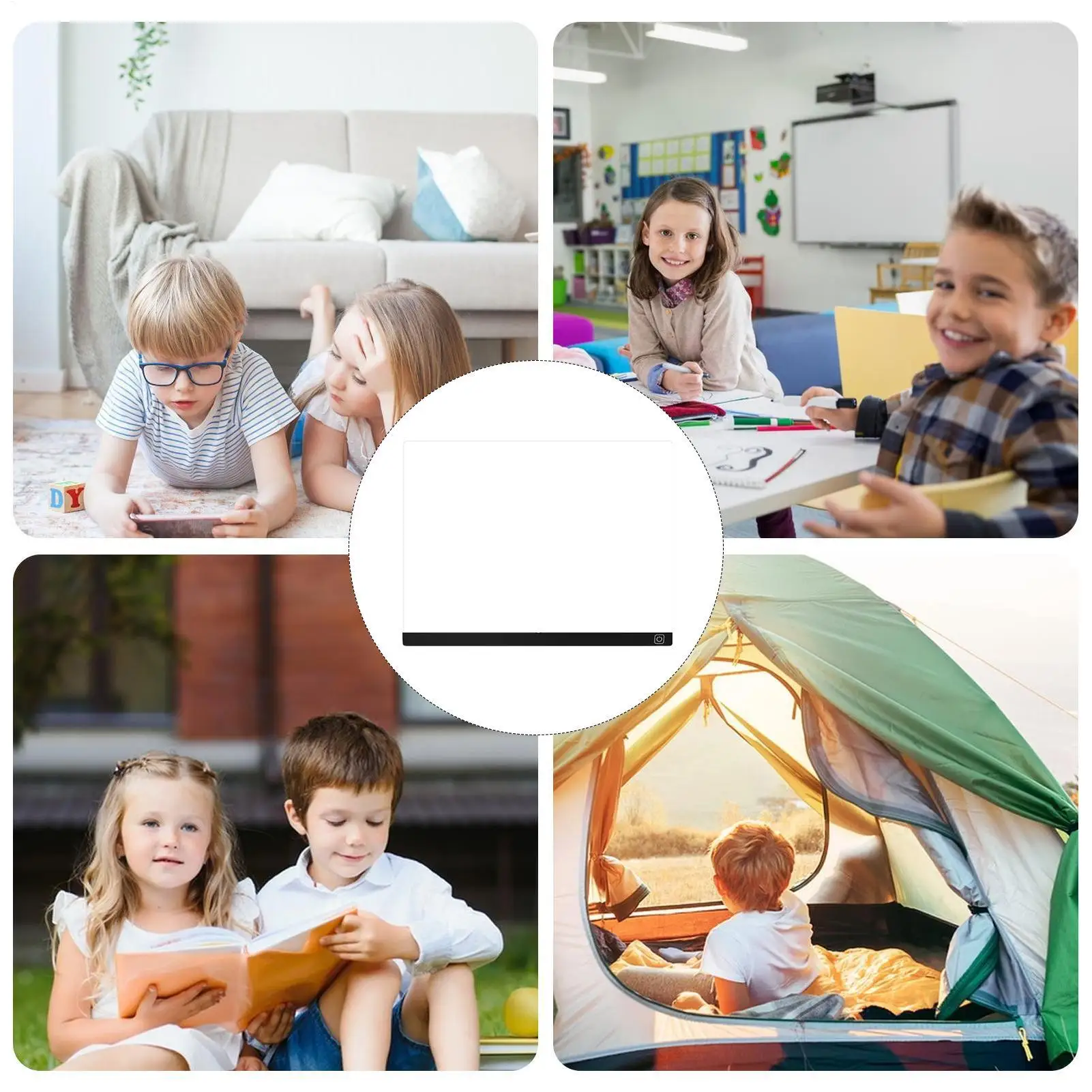 Oplichtende tekentafel 7 kleuren Droog wissen Aanraakbediening Schilderen Speelgoed Led-lichtbord voor kinderen Nachtlampje Thuiskantoren School