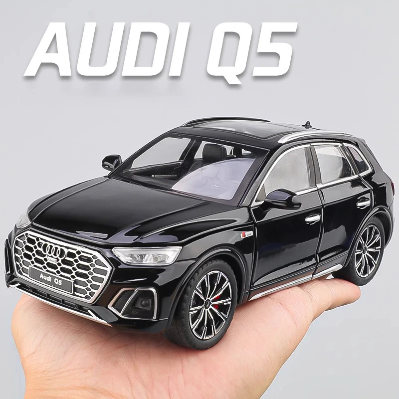 

Модель в масштабе 1:24 AUDI Q5 SUV, модель из сплава под давлением, со звуком и искусственной кожей, декоративные модные украшения, Коллекционирование, рождественский подарок для друзей