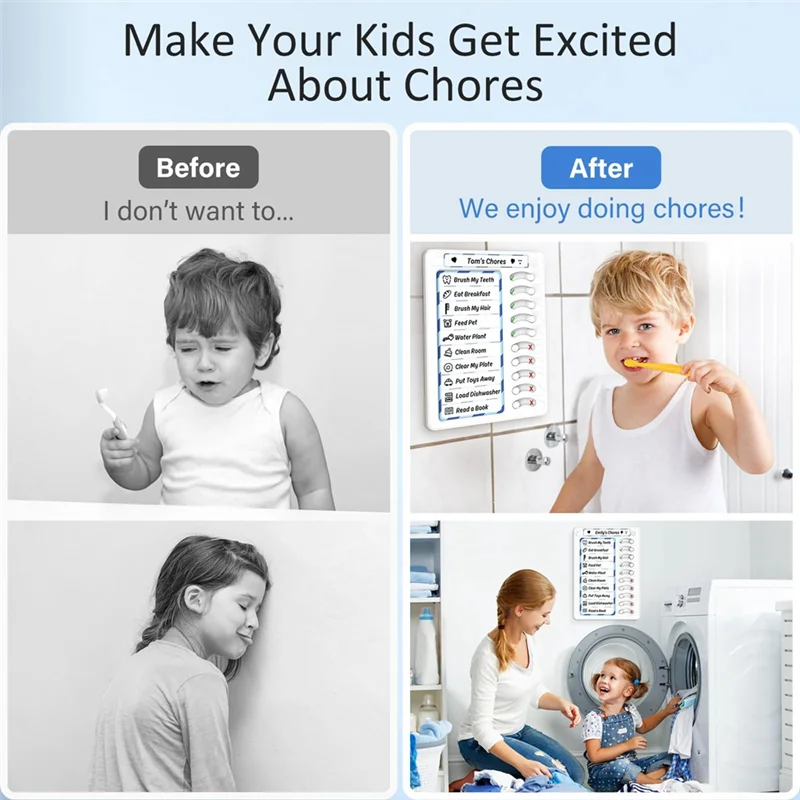 لوحة ساعة منزلية قابلة للمسح يوميًا للقيام بقائمة مخططة فحص للأطفال والكبار عناصر متعددة ونسيج عادة جيدة سهلة التركيب