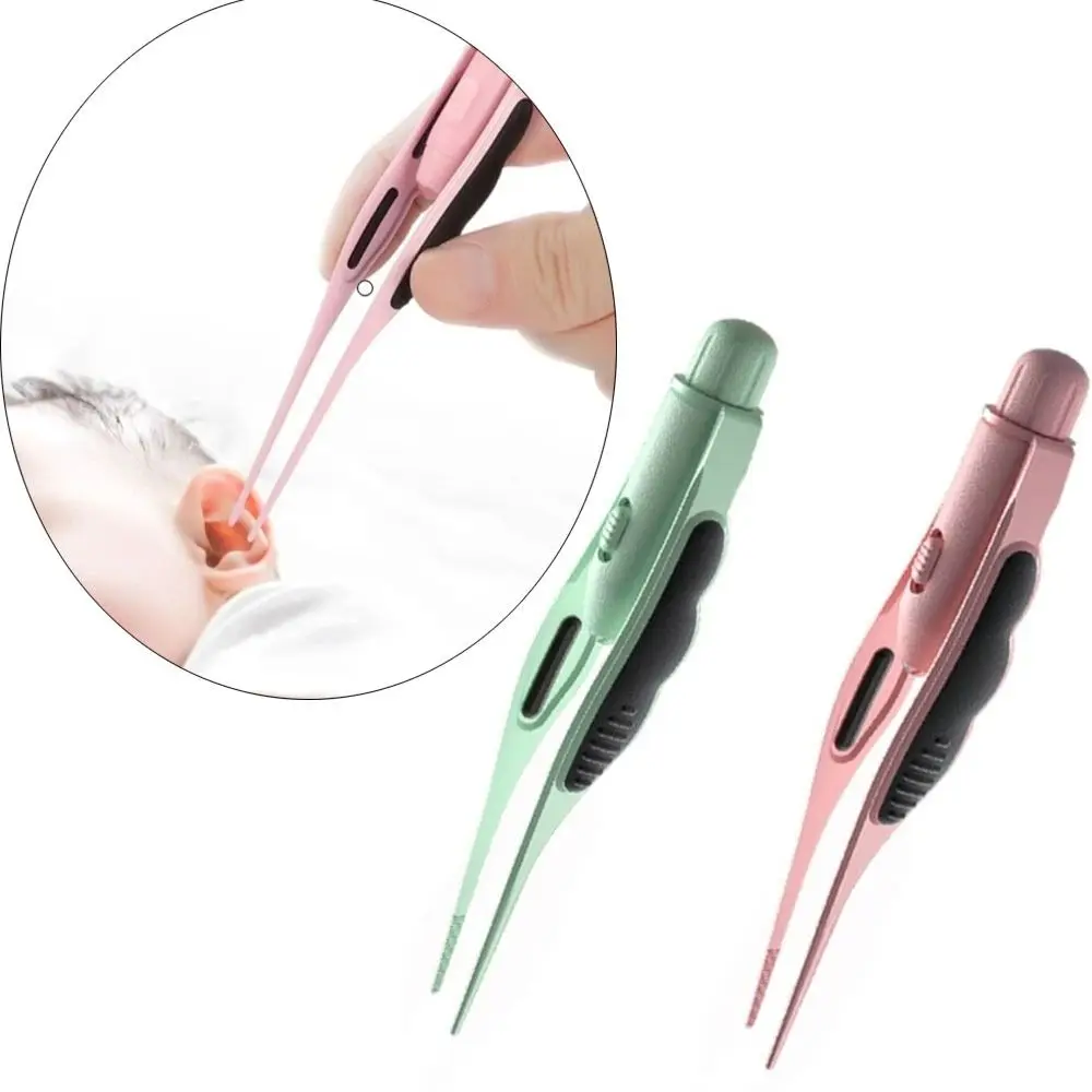 سلامة مصباح ليد إزالة شمع الأذن الملقط المضادة للانزلاق المضادة للصدأ الأذن الشمع مزيل كليب Earpick الاستخدام المنزلي