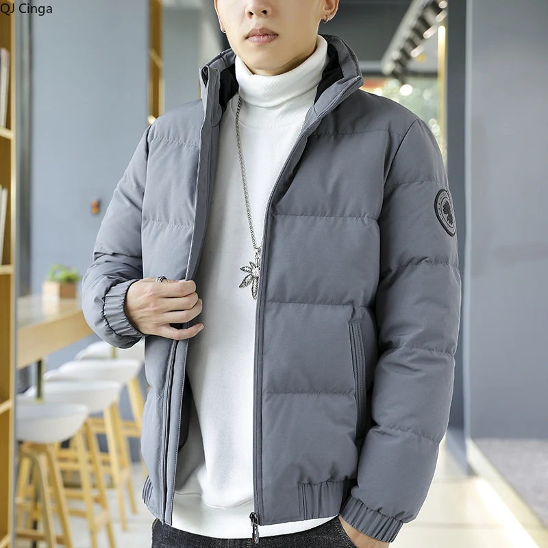 Men's Red Long-sleeved Stand-up Collar Down Jacket, New Winter Coat, Asian Sizes L-8XL，Beige, Gray, Black Parkas.