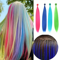 10 roots/pack 40cm Synthetic I-Tip Keratin Fusion Hair Extensions Wigs Colorful Straight Hairpiece Lolita cosplay women hair wig