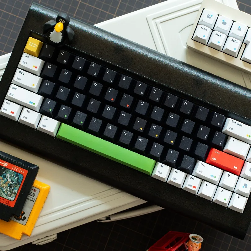 Conjunto de teclas com tema de ponto arco-íris, personalizado, sublimação pbt, perfil cereja, tampa de teclado para teclado mecânico, acessórios, presente