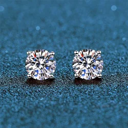 0.1-3CT Test Passed Moissanite Studs Earrings for Men Women S925 Silver Platinum Plated Bride Wedding Diamond Studs GRA