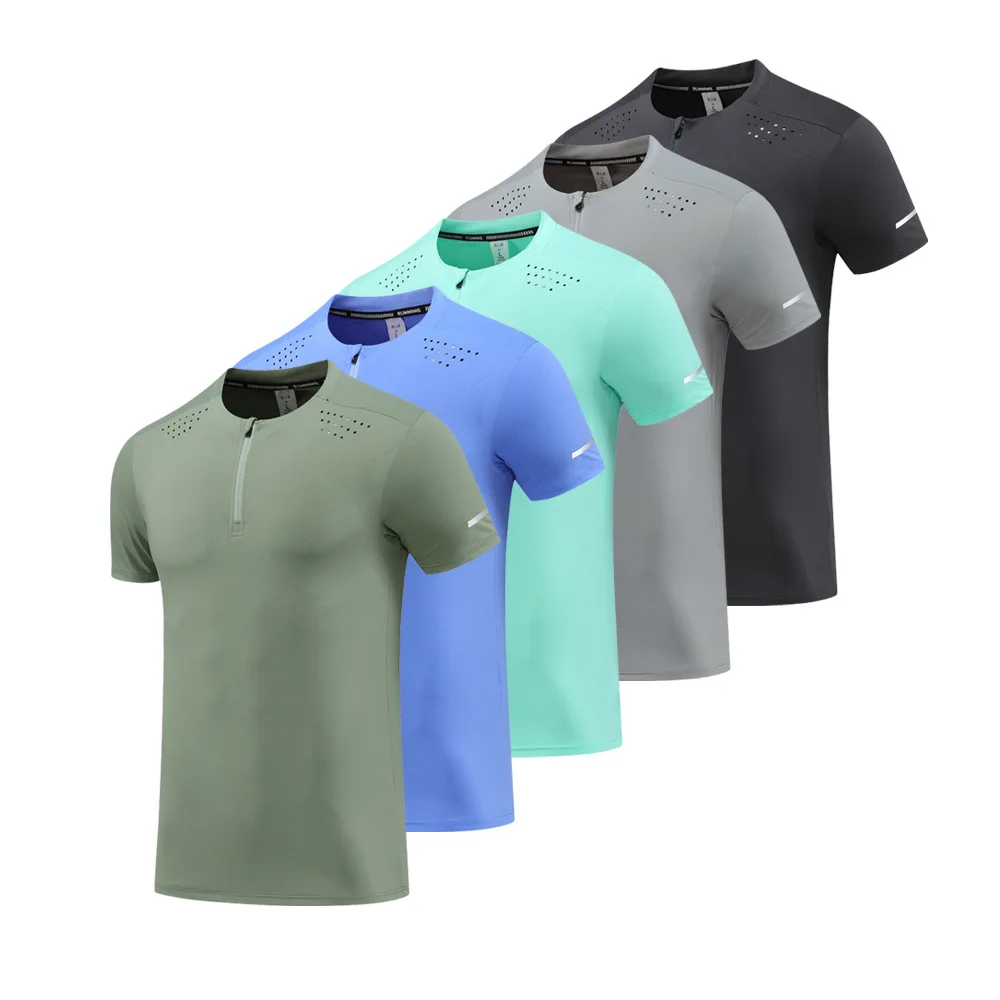 Mens 2025 Summer Running T-Shirts High Performance Compression Sportswear Moisture Wicking Technology Outdoor Sports Activities