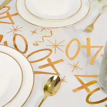 20歲、30歲、60歲生日桌旗裝飾,適用於20歲、30歲、60歲生日派對餐桌用品,3M金色桌旗捲裝生日裝飾 8 最佳銷售 30歲生日快樂 - №1