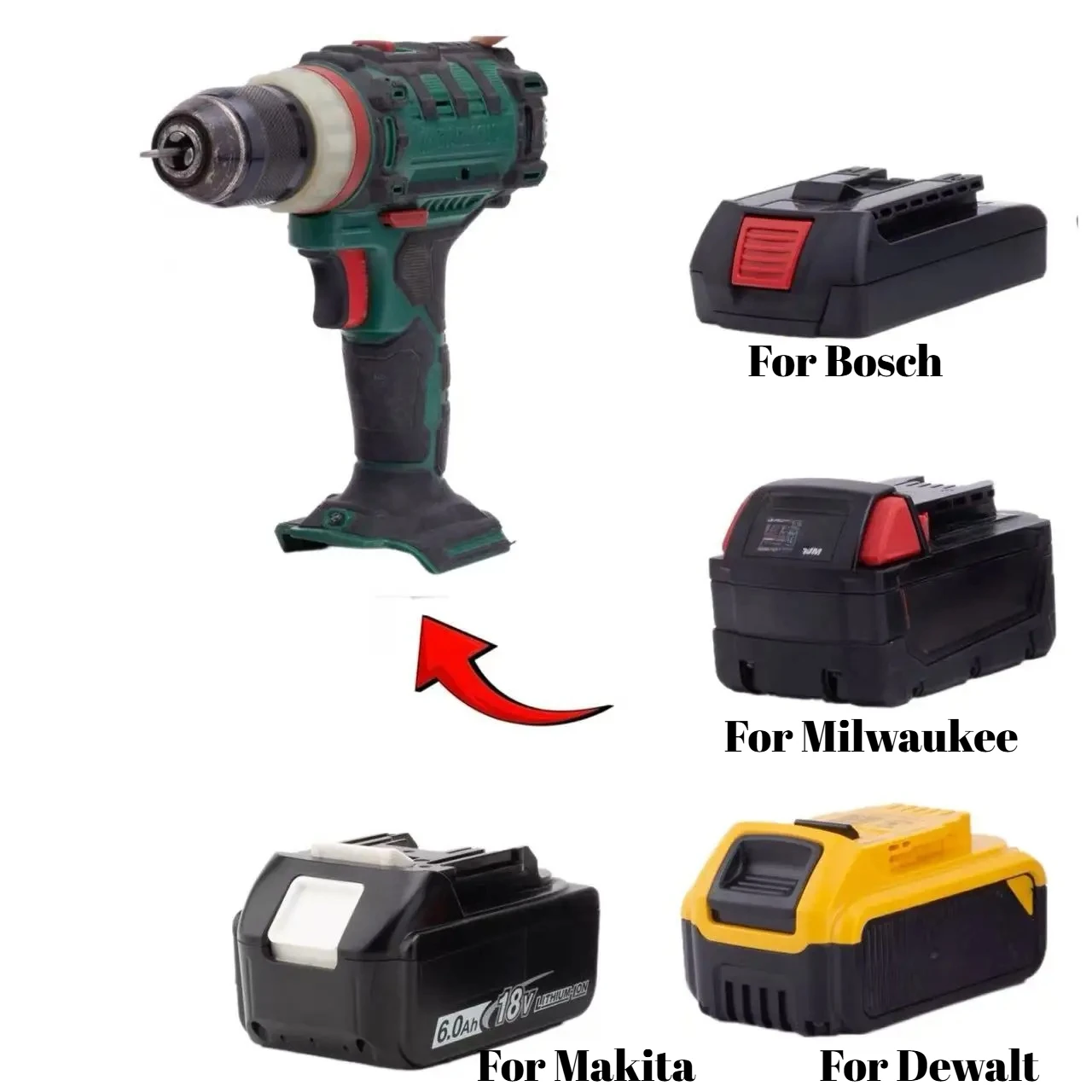 

Batteries Adaptor Converter For Dewalt /Makita /Milwaukee /Bosch Lithium Ion Convert To LIDI PARKSIDE X20v Tool (﻿ Adaptor Only)