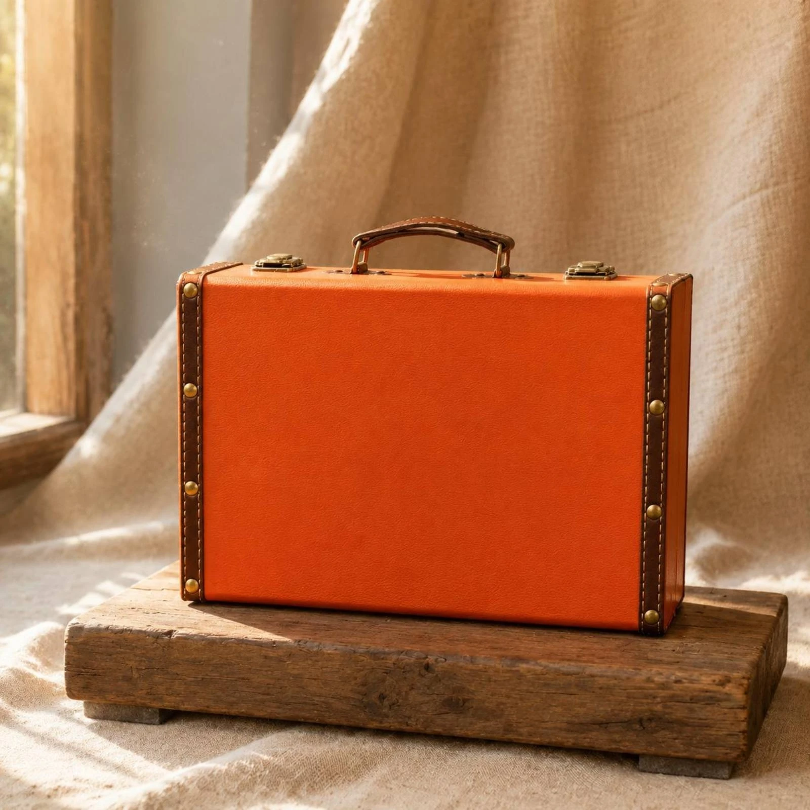 Vintage koffer met klinknagels - Retro Vintage Trunk Suitcase recensie en prijs